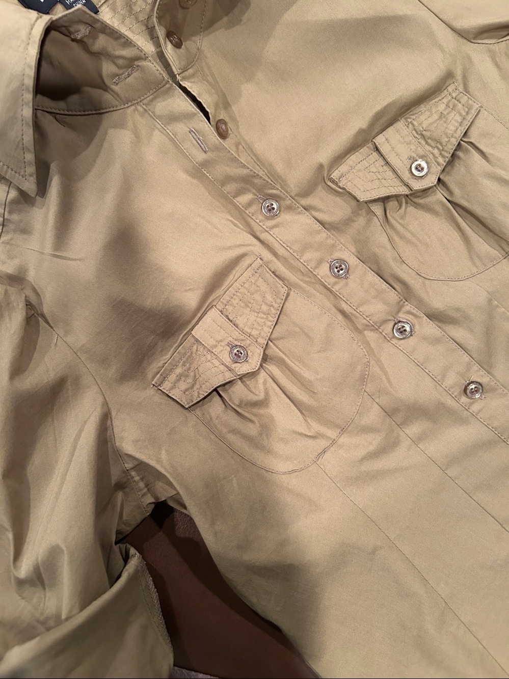 bebe olive green Utility Button-Up Shirt - Picture 3 of 5